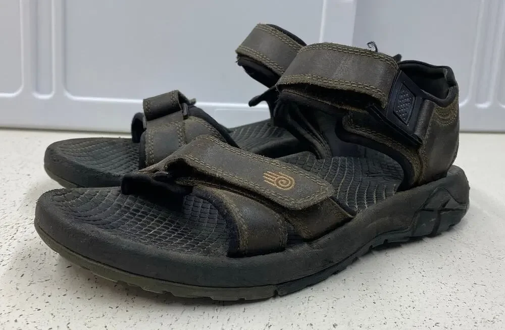 Men Teva Hudson leather outdoor hiking performance strap sandals shoes, 8